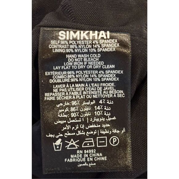 Night Night JONATHAN SIMKHAI Mila Wrap Front Bodysuit In Black NWT Size Large - Picture 6 of 10